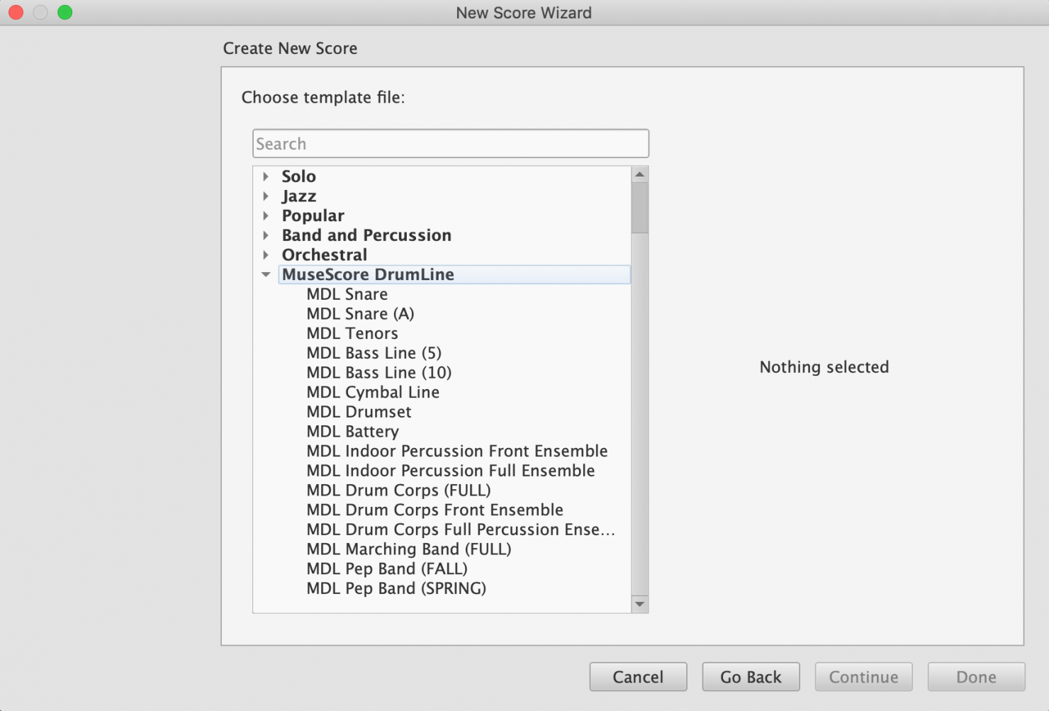 MuseScore Drumline templates